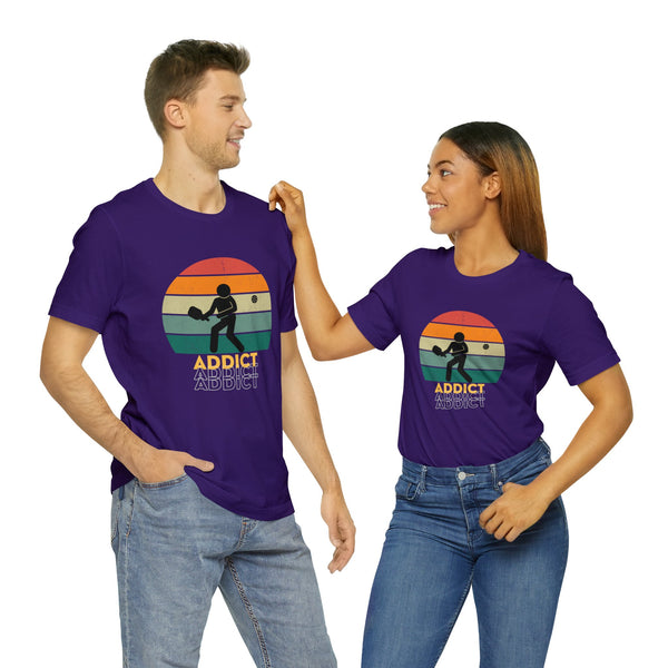 Stick Figure Pickleball T Shirt Retro Addict