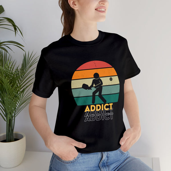 Stick Figure Pickleball T Shirt Retro Addict