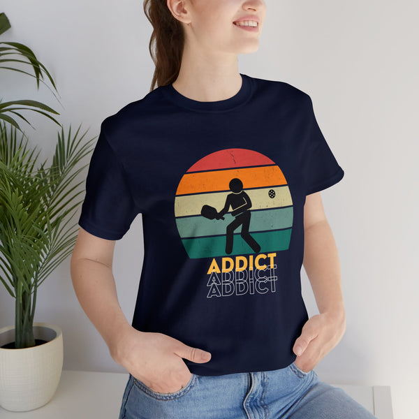 Stick Figure Pickleball T Shirt Retro Addict