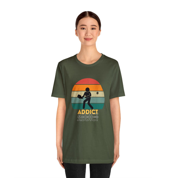 Stick Figure Pickleball T Shirt Retro Addict