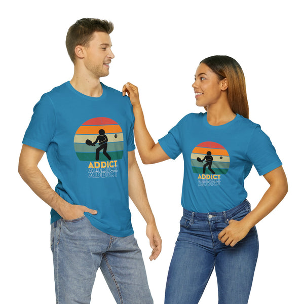 Stick Figure Pickleball T Shirt Retro Addict