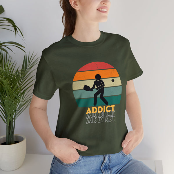 Stick Figure Pickleball T Shirt Retro Addict