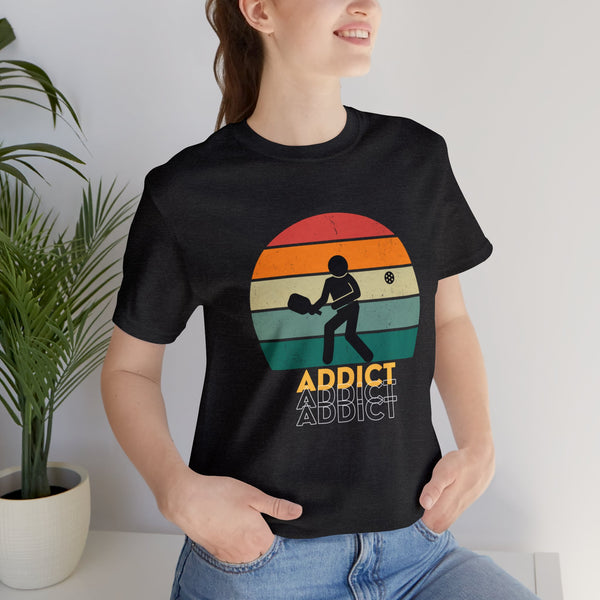 Stick Figure Pickleball T Shirt Retro Addict