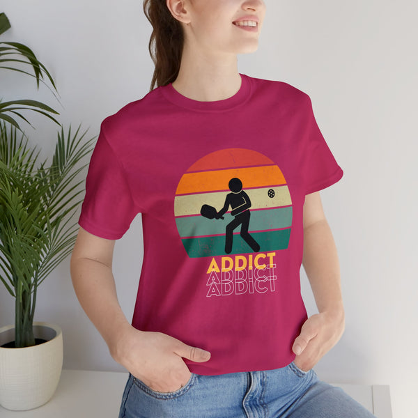 Stick Figure Pickleball T Shirt Retro Addict