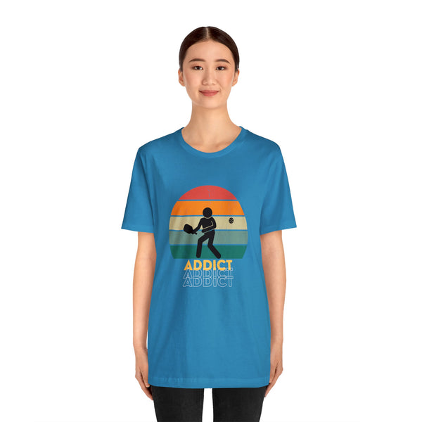 Stick Figure Pickleball T Shirt Retro Addict