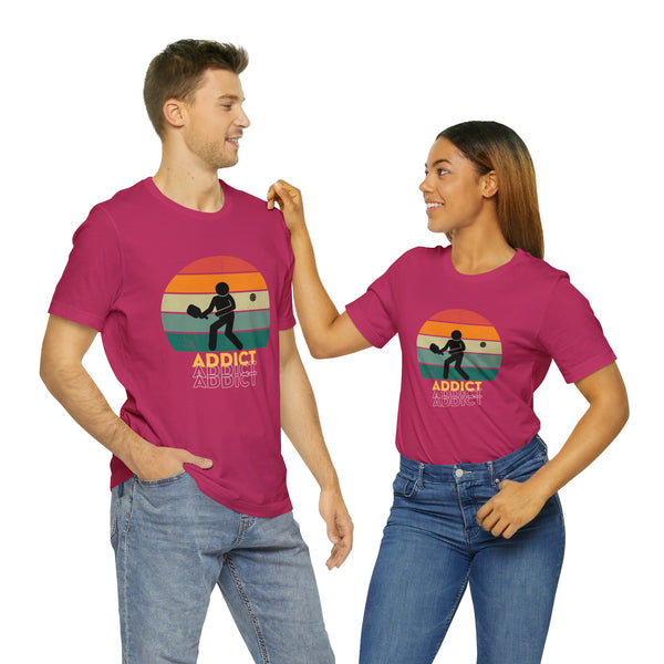 Stick Figure Pickleball T Shirt Retro Addict
