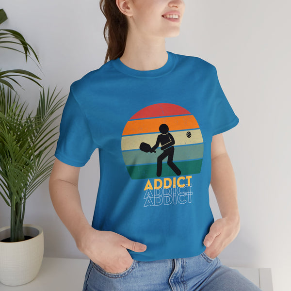 Stick Figure Pickleball T Shirt Retro Addict