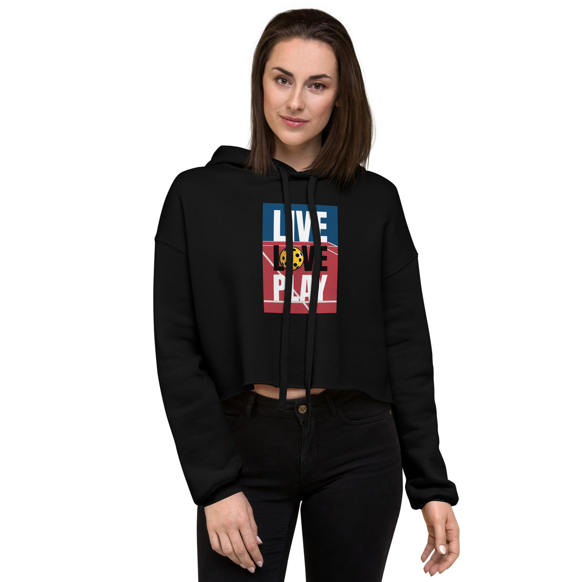 Live Love Play Crop Hoodie