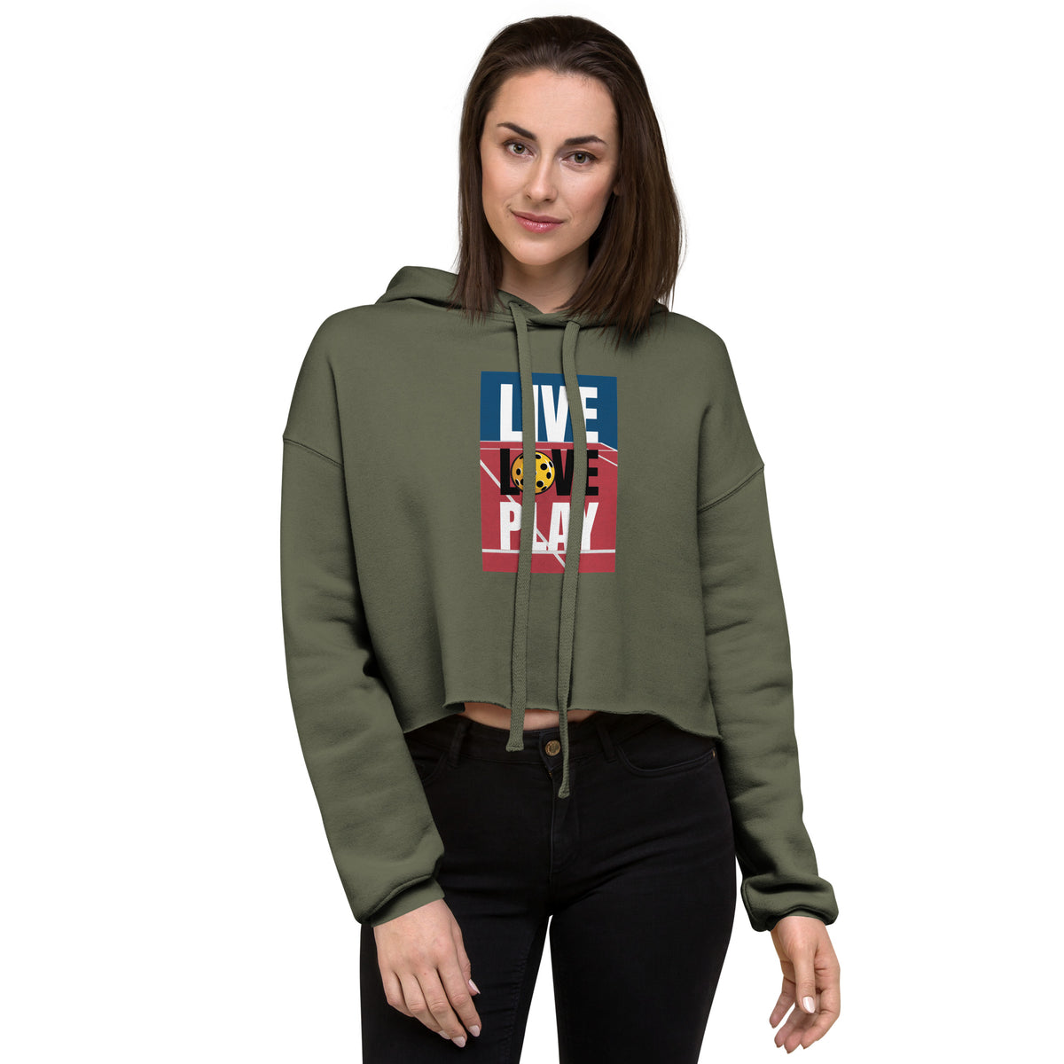 Live Love Play Crop Hoodie