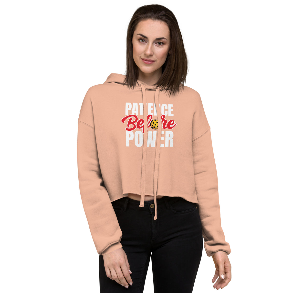 Patience Before Power Crop Hoodie