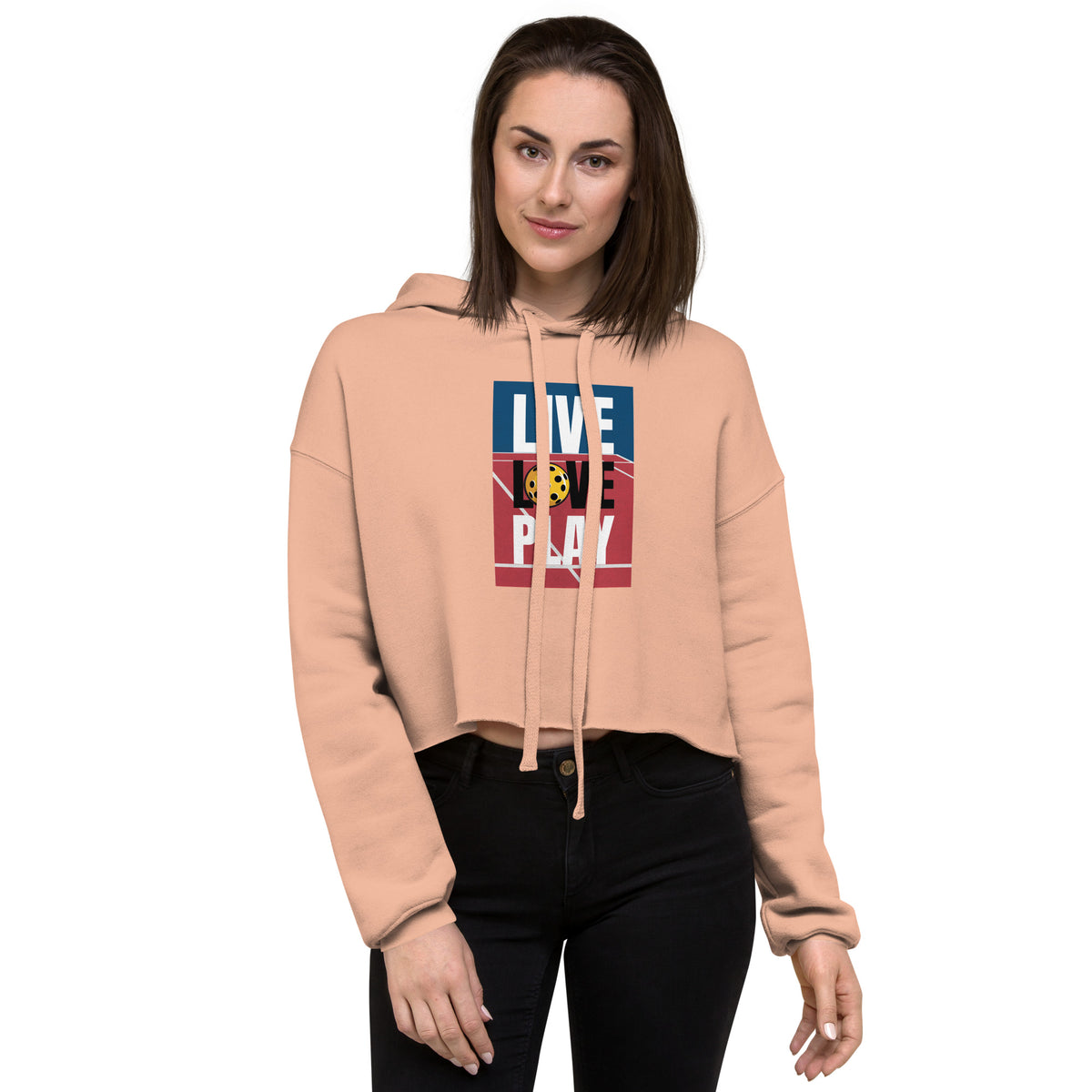 Live Love Play Crop Hoodie