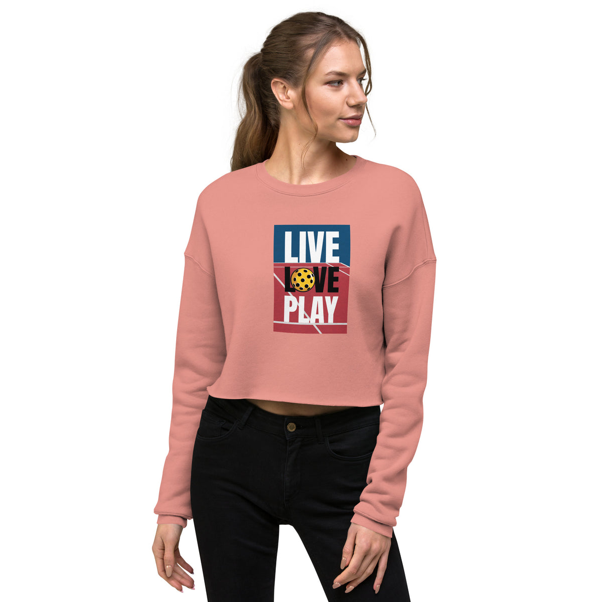 Live Love Play Crop Sweatshirt